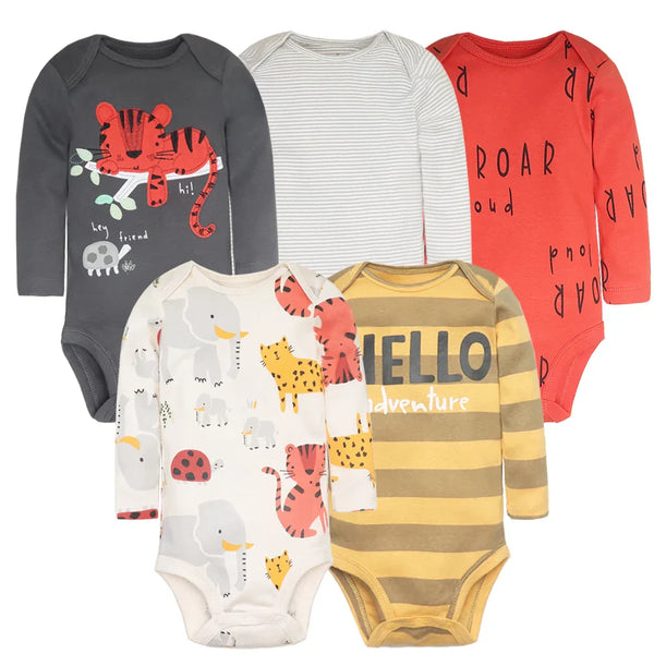 Kit 5 Bodies Bebê Manga Longa Unisex