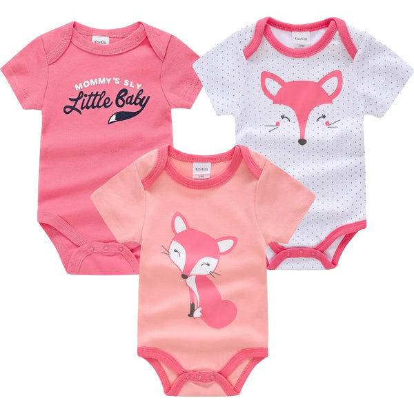 Kit 3 Bodies Bebê Menina Manga Curta