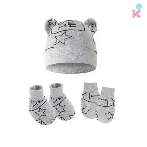 Kit Touca Meia e Luva Bebê