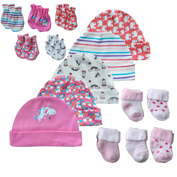 Kit Para Bebe Meia + Luva + Touca