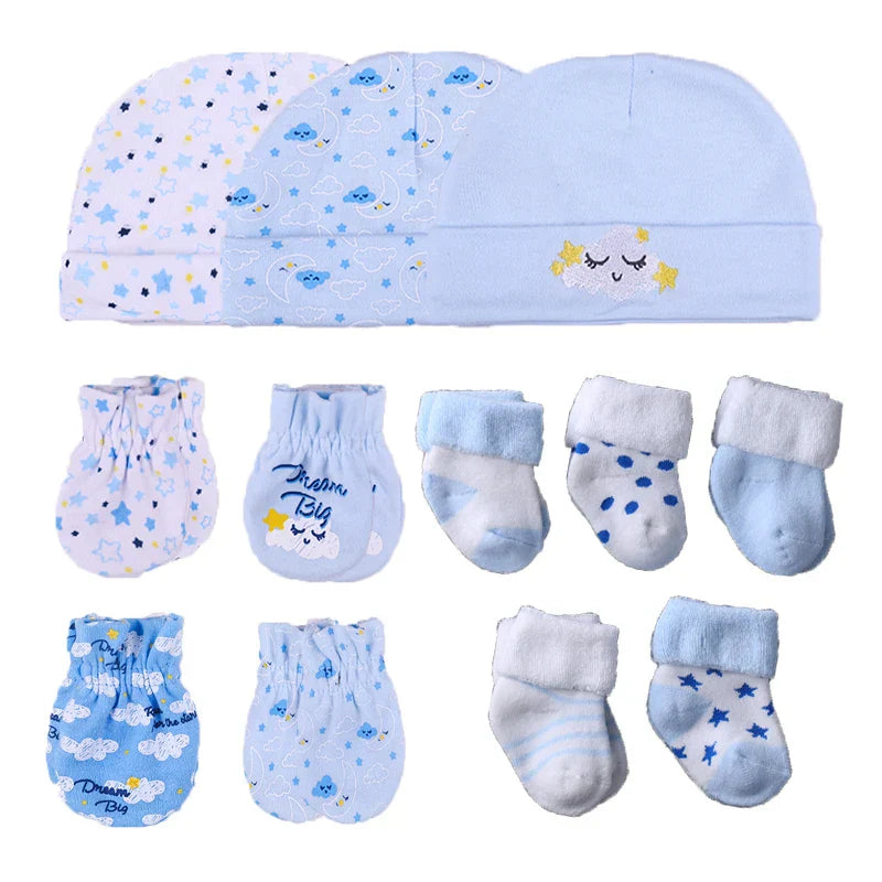 Kit Para Bebe Meia + Luva + Touca