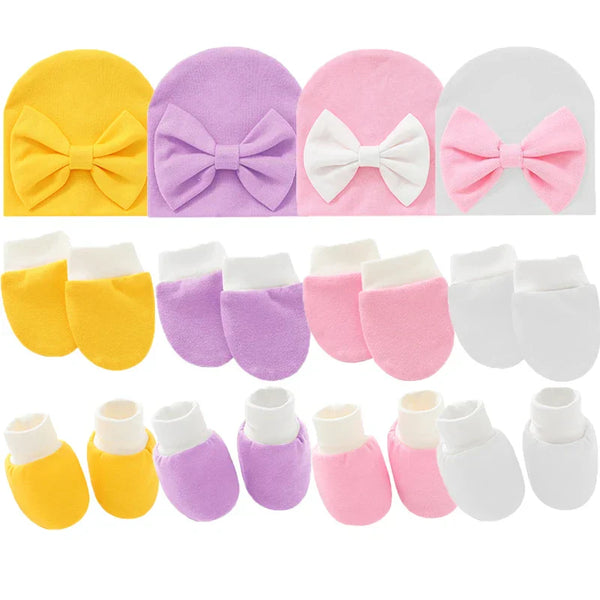 Kit Para Bebe Meia + Luva + Touca