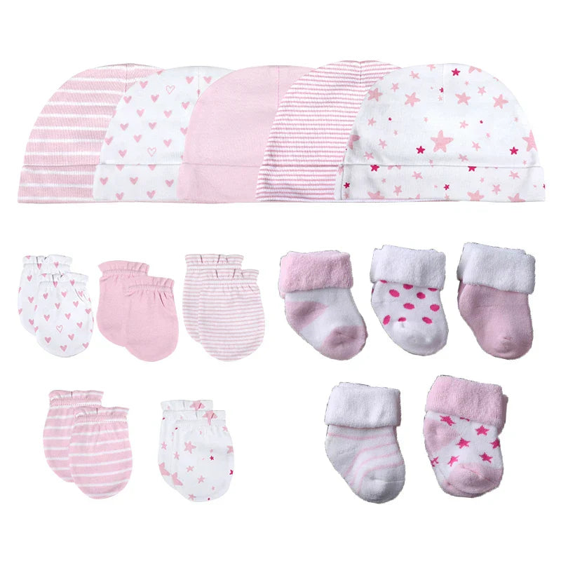 Kit Para Bebe Meia + Luva + Touca