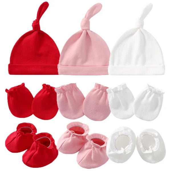 Kit Para Bebe Meia + Luva + Touca