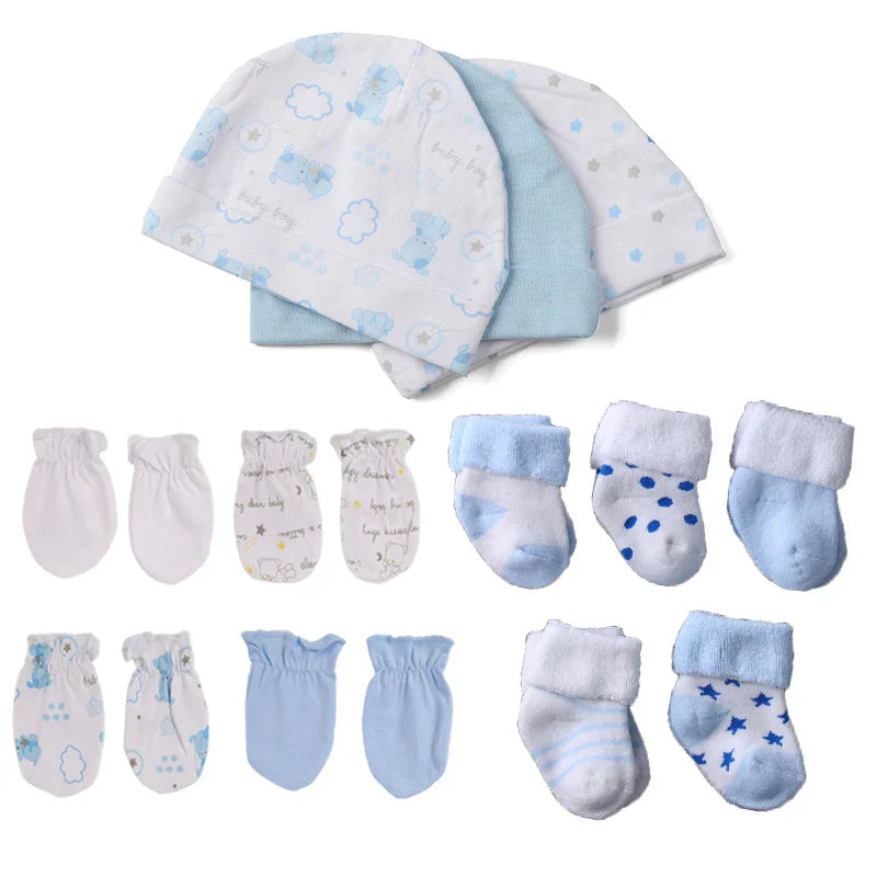 Kit Para Bebe Meia + Luva + Touca