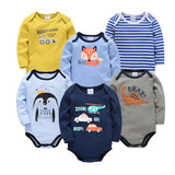 Kit Body Bebê Estampado Unissex 6 Peças