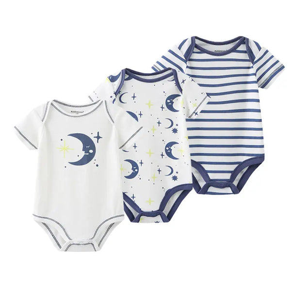 Kit 3 Bodies Bebê Menina Estampas Manga Curta
