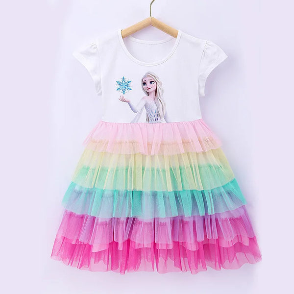 Vestido De Bebê Frozem Rosa
