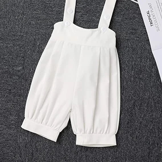 Kit Roupa de Batizado Bebê Menino Branco – Social com Boina e Sapatinho