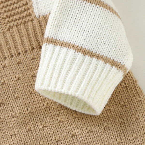 Macacão Tricot com Blusa Listrada Bebê Menina