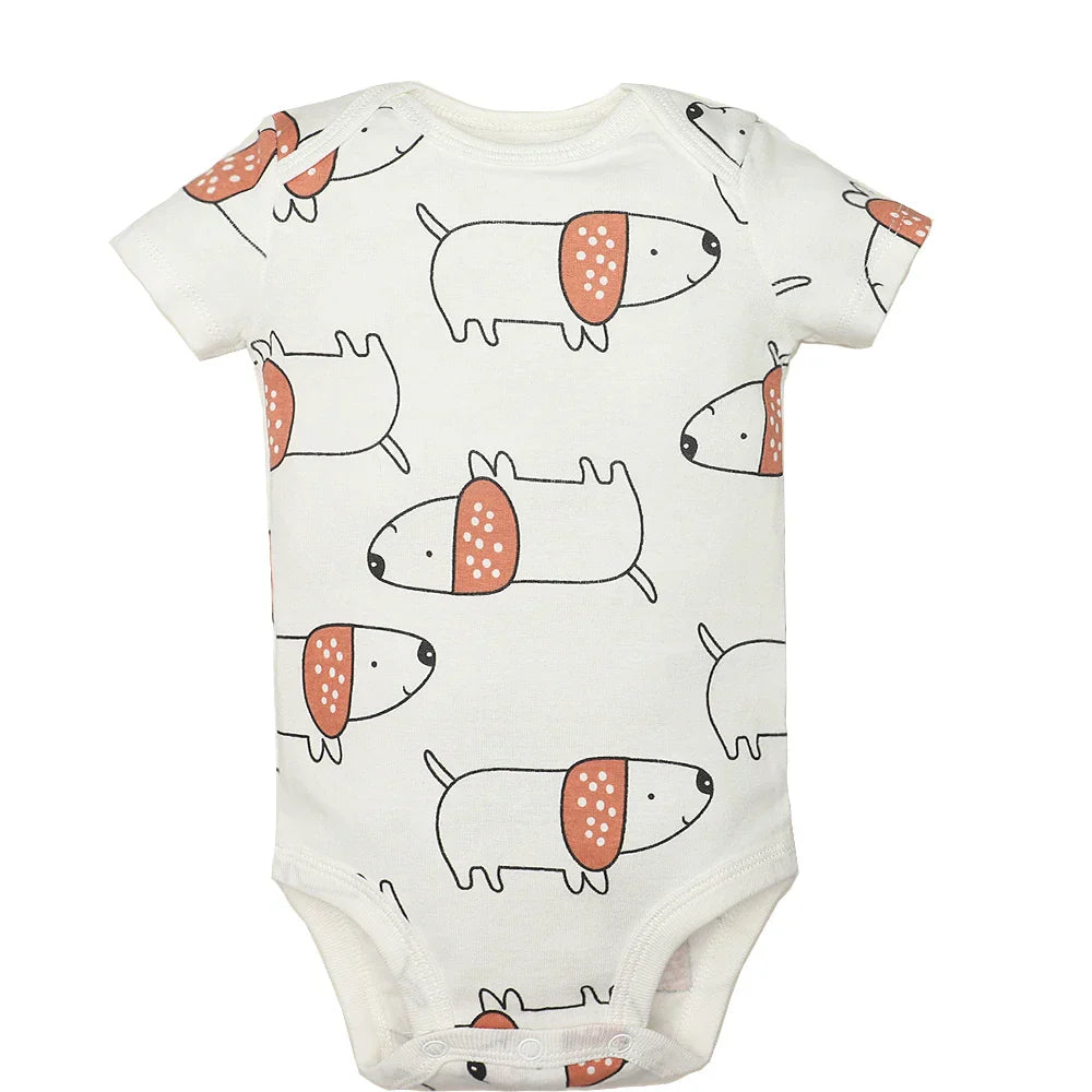 Kit Com 5 Bodies Bebê Maga curta Estampados Menino