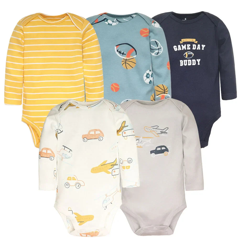 Kit 5 Bodies Bebê  Manga Longa Unisex
