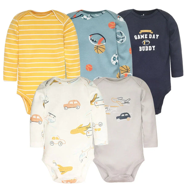 Kit 5 Bodies Bebê  Manga Longa Unisex