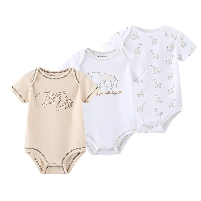 Kit 3 Bodies Bebê Menina Estampas Manga Curta