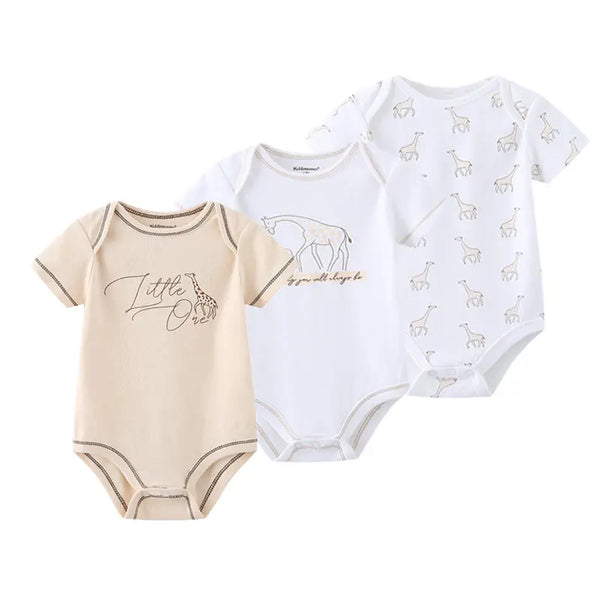 Kit 3 Bodies Bebê Menina Estampas Manga Curta
