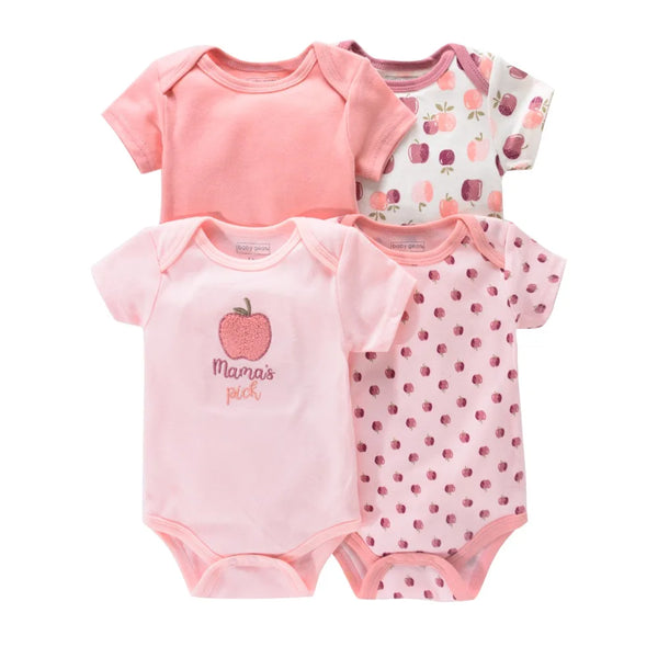 Kit 4 Bodies Bebê Menina Manga Curta Baby Girl