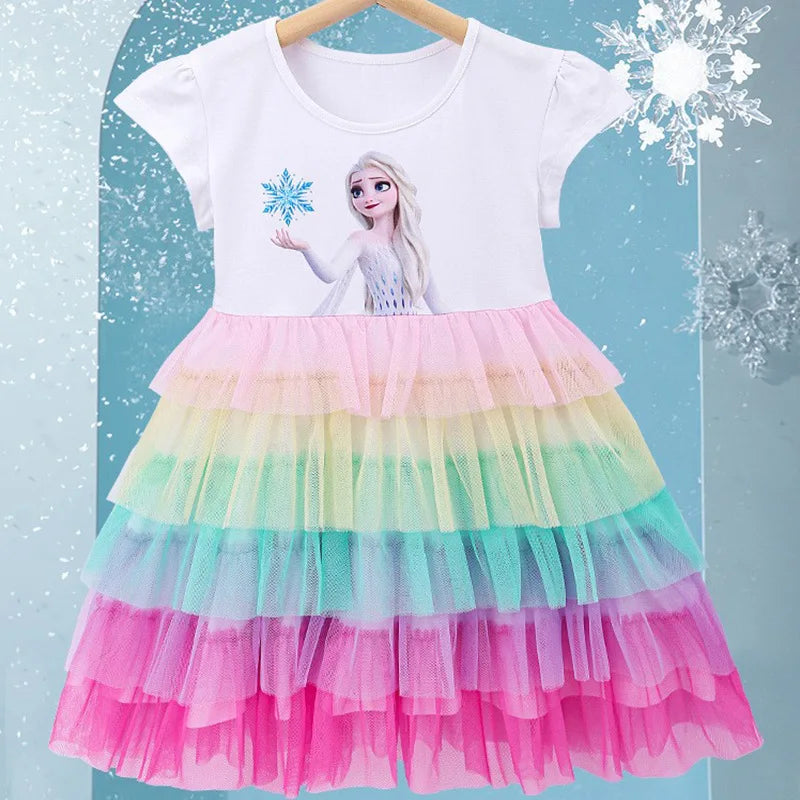 Vestido De Bebê Frozem Rosa