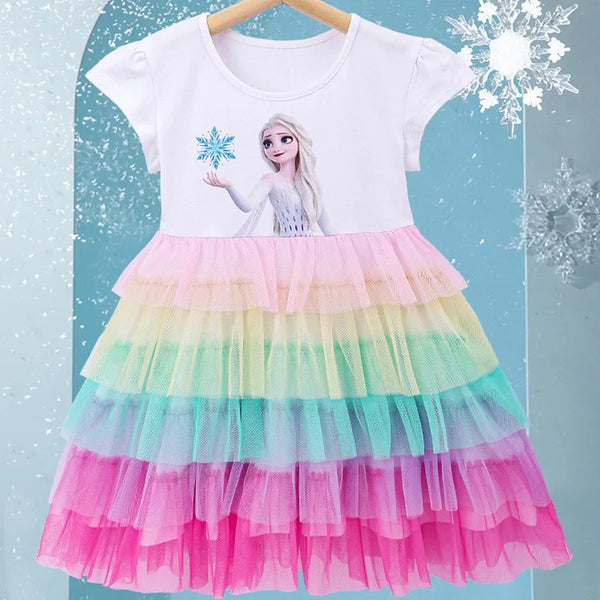 Vestido De Bebê Frozem Rosa