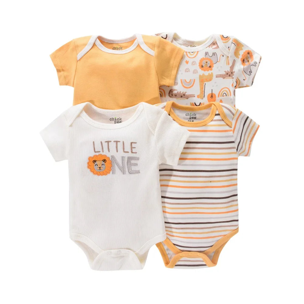 Kit 4 Bodies Bebê Menina Manga Curta Baby Girl